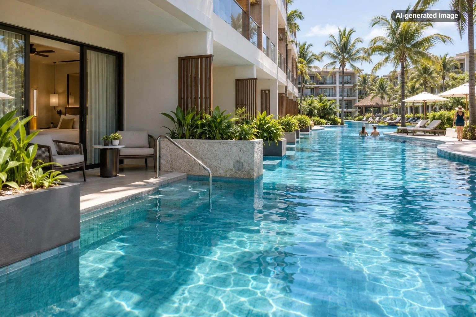 How to Tell If a Swim-Up Room Will Be Noisy All Day