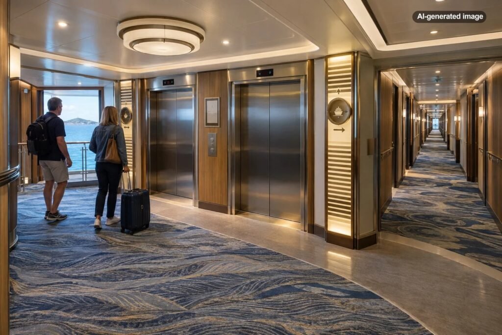 Should You Book a Cruise Cabin Near the Front or Back Elevators?