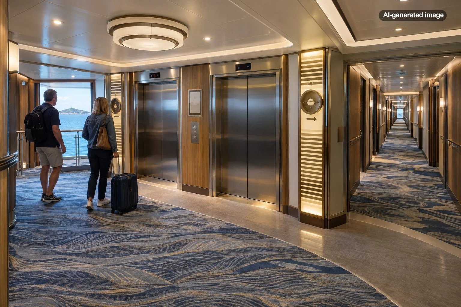 Should You Book a Cruise Cabin Near the Front or Back Elevators?