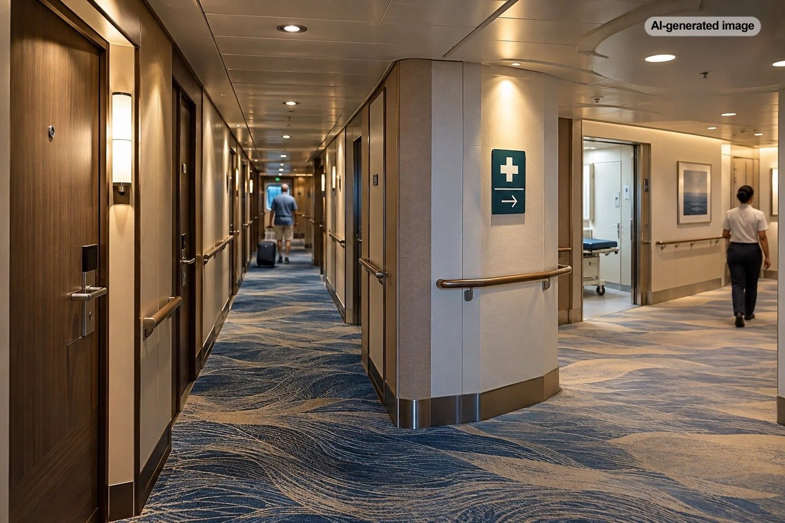 Are Cruise Cabins Near the Medical Center Quiet or Busy?